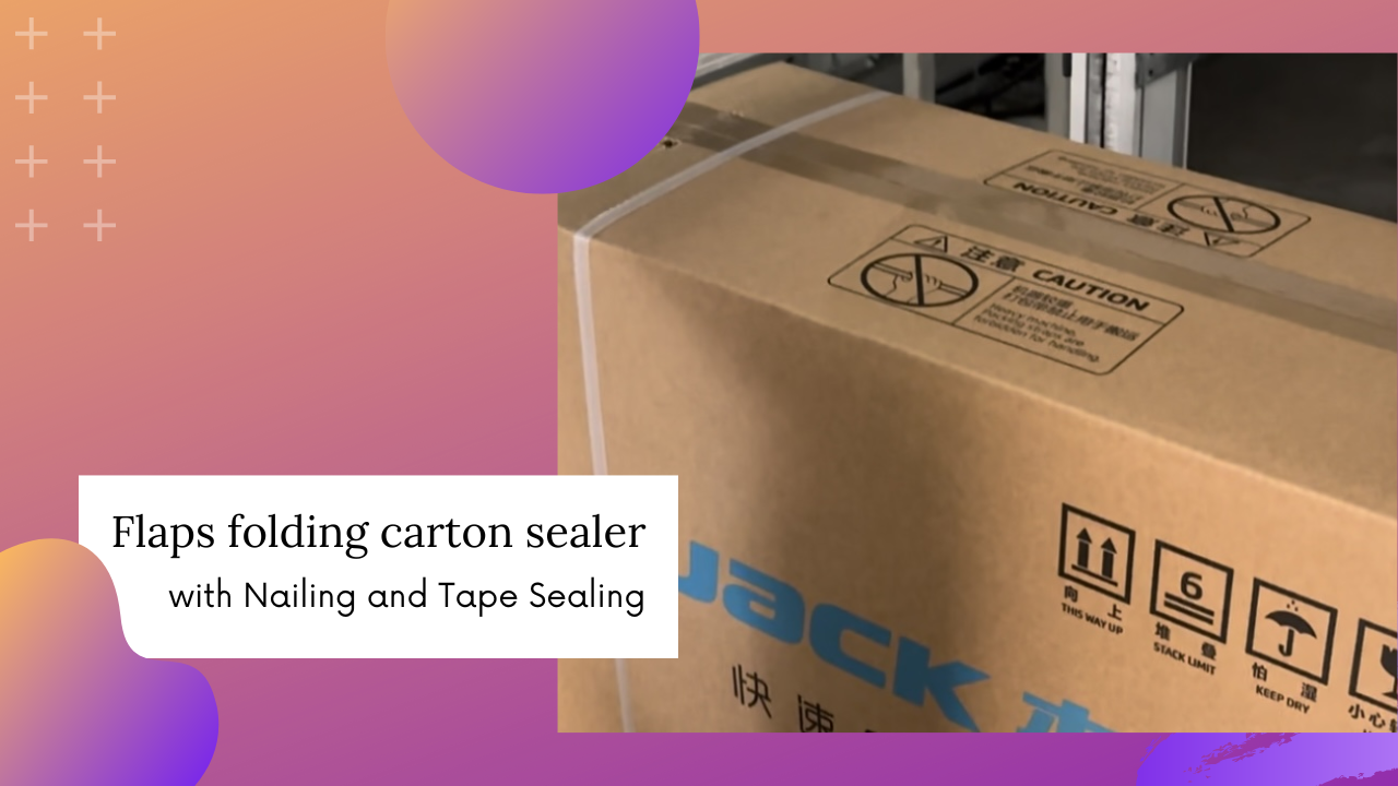 Flaps Folding Carton Sealer with Nailing and Tape Sealing