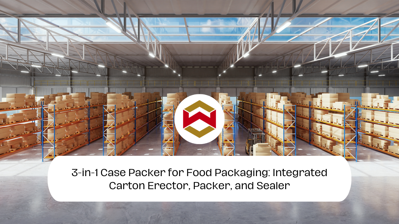 3-in-1 Case Packer for Food Packaging: Integrated Carton Erector, Packer, and Sealer